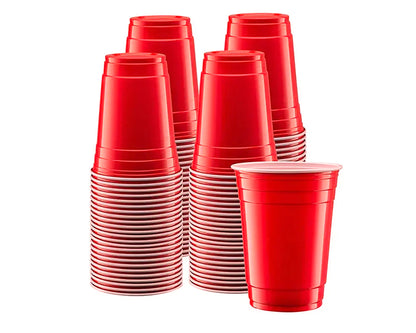 Red Reusable Plastic Beer Cups