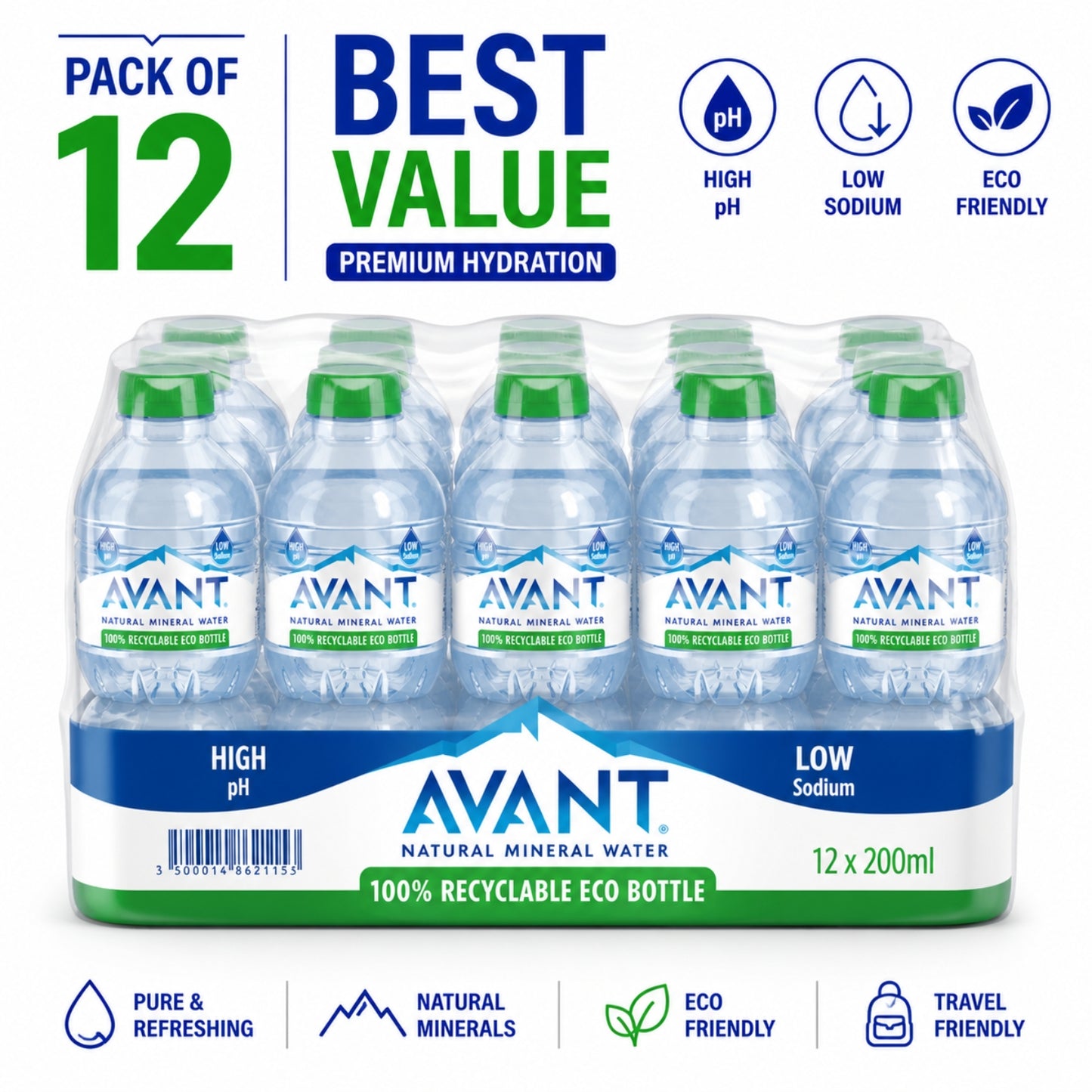 Avant Natural Mineral Water 200ml (Pack of 12)