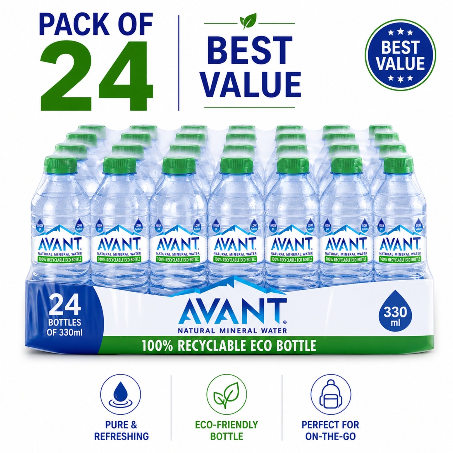 Avant Natural Mineral Water 330ml (Pack of 24)