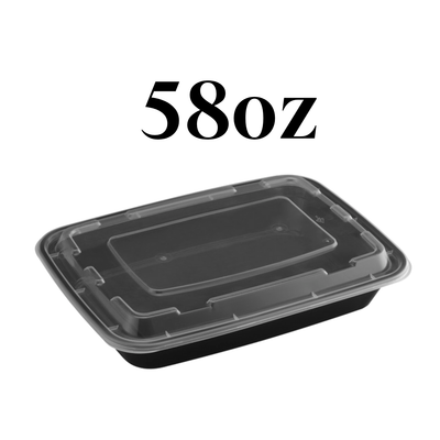 Heavy Duty Rectangular Black Base Container with Lids