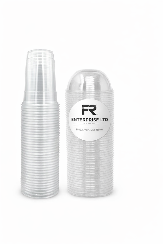 10oz Reusable Clear Plastic Smoothie Cups with Lids