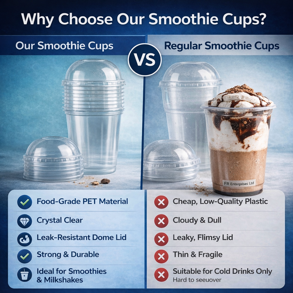 8oz Reusable Clear Plastic Smoothie Cups with lids