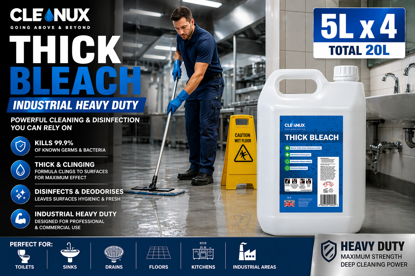 Cleanux Extra Strong Thick Bleach- 5L