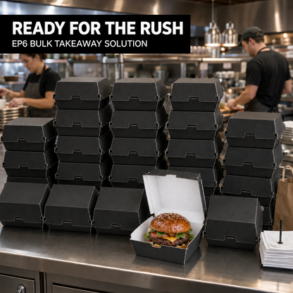 Black Corrugated Burger Box EP6 Takeaway Containers