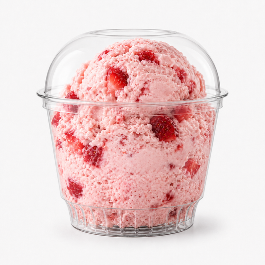 Premium 8oz Plastic Ice Cream Cups With Lids PET | Eco-Friendly & Disposable