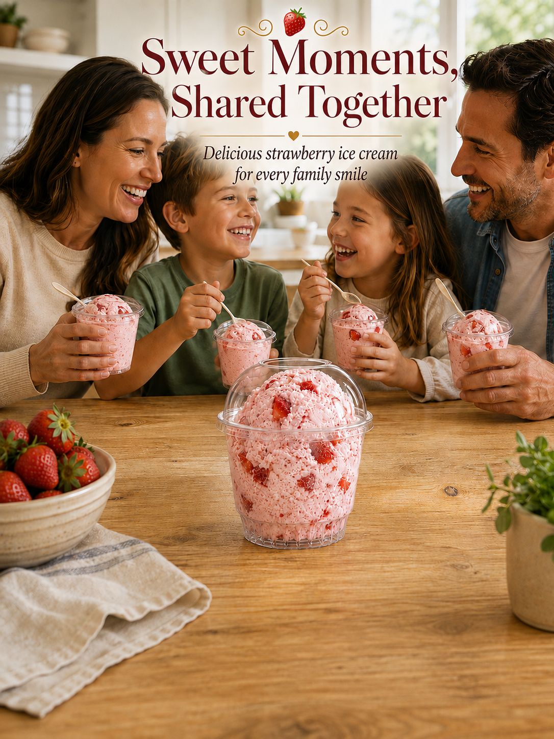 Premium 8oz Plastic Ice Cream Cups With Lids PET | Eco-Friendly & Disposable