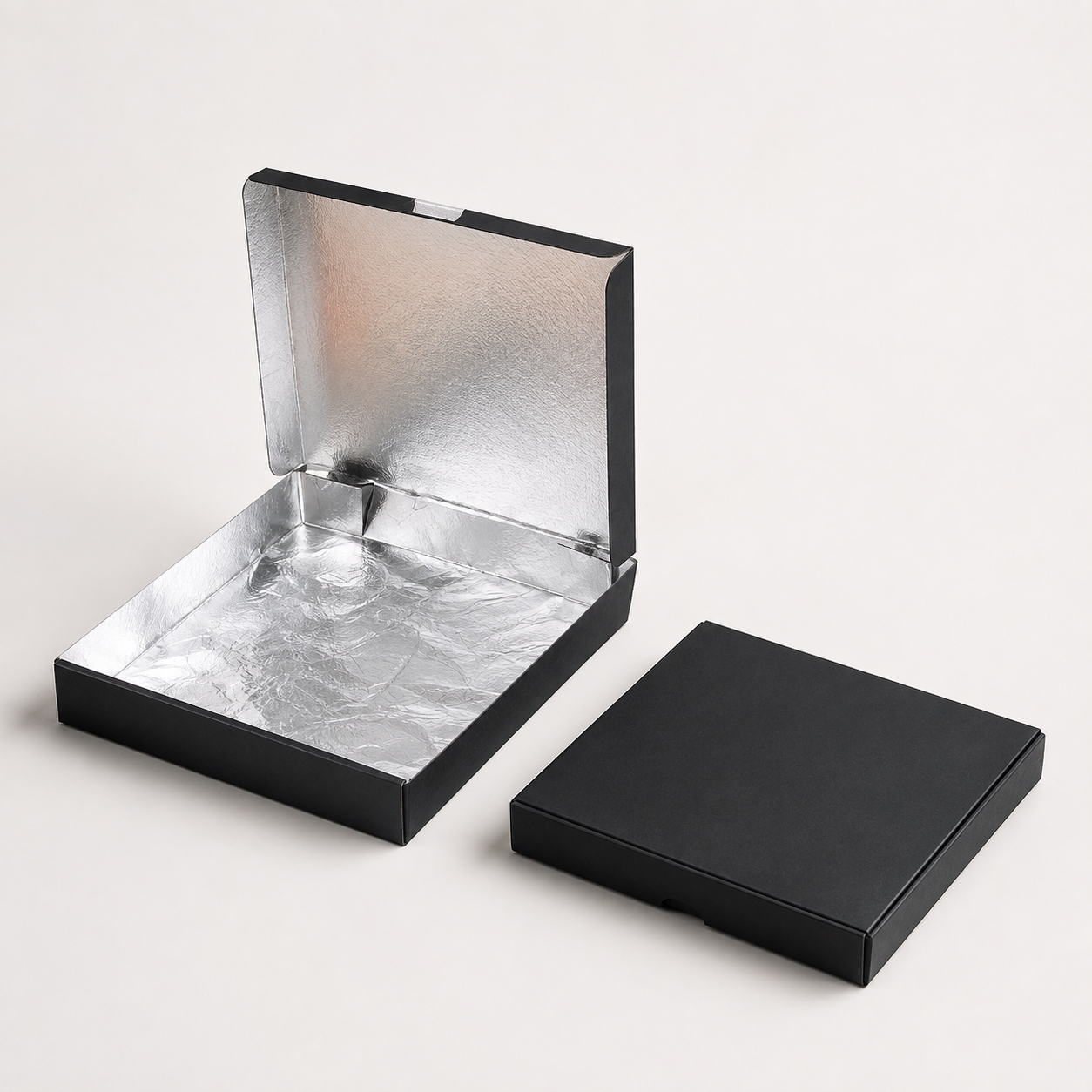 Foil Lined Plain Black Pizza Boxes