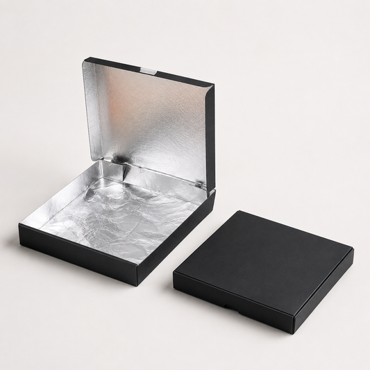 Foil Lined Plain Black Pizza Boxes