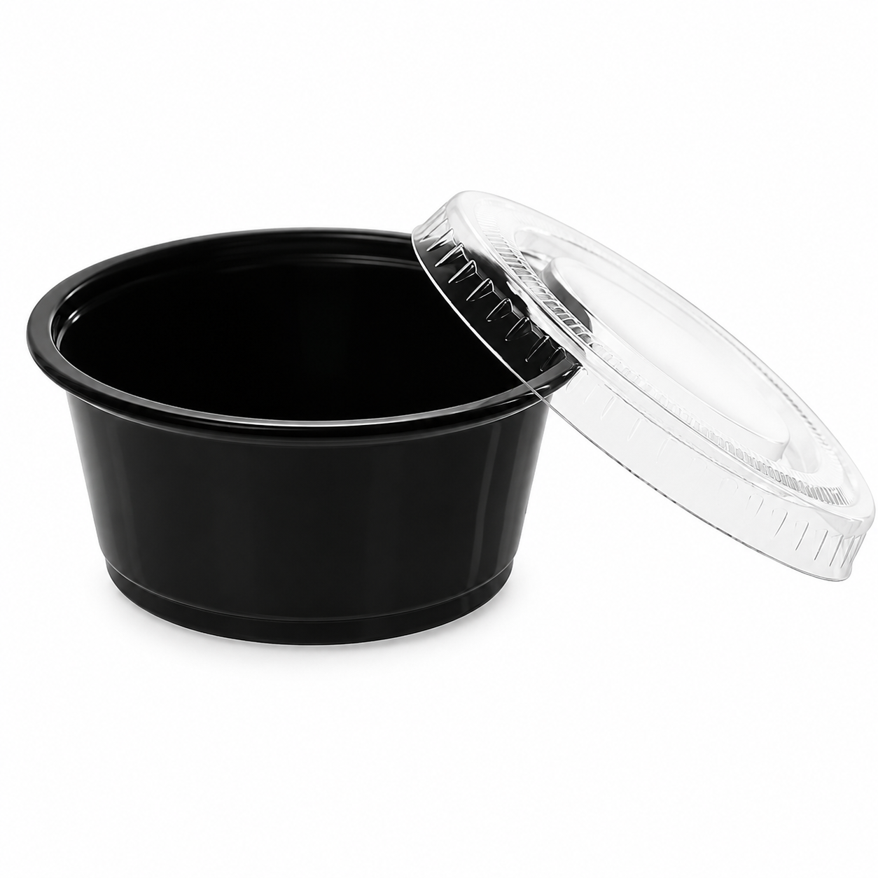 FR Heavy Duty Black Sauce Cups with Lids