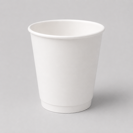 7oz White Coffee Cups - Single Wall