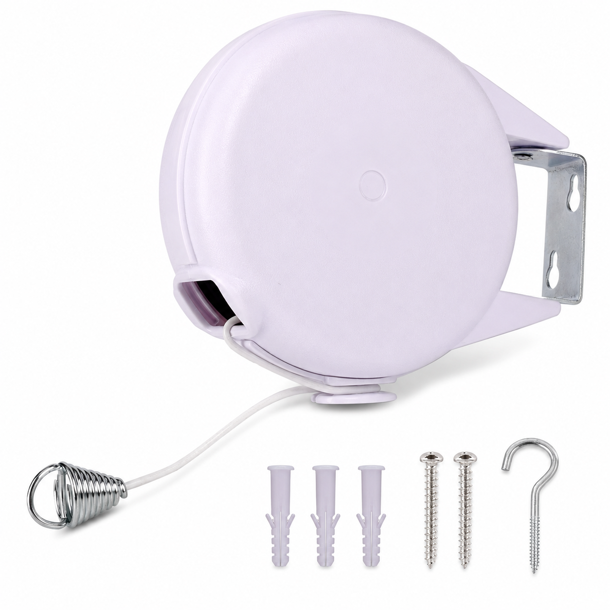 D-Lux 15m Retractable Washing Line Premium Heavy Duty Indoor Outdoor Dryer Soft Cream