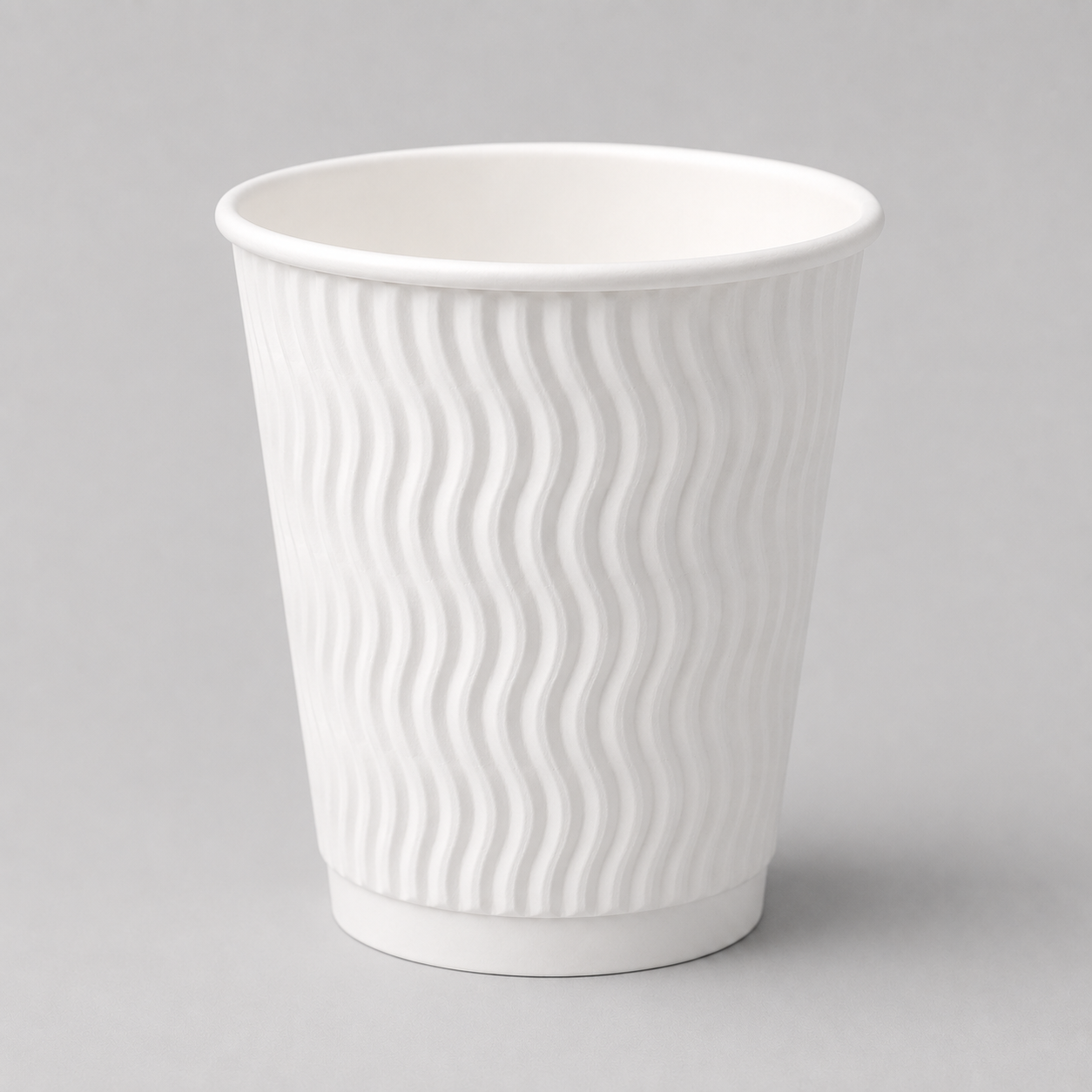 8oz White Ripple Coffee Cups - Single Wall
