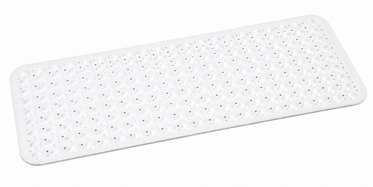 White Non-Slip Bath Mat – Extra Long 100 x 40 cm | Anti-Slip Safety Shower Mat