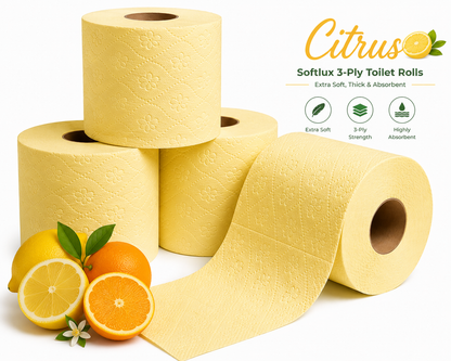 Citrus Softlux 3-Ply Toilet Rolls – Extra Soft, Thick & Absorbent