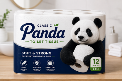 Classic Panda Toilet Tissue – Soft & Strong Everyday Bathroom Roll