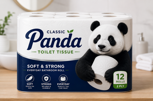 Classic Panda Toilet Tissue – Soft & Strong Everyday Bathroom Roll