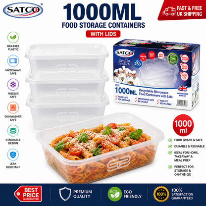 Satco Heavy Duty Microwave Container with Lids