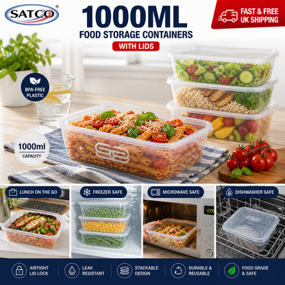 Satco Heavy Duty Microwave Container with Lids