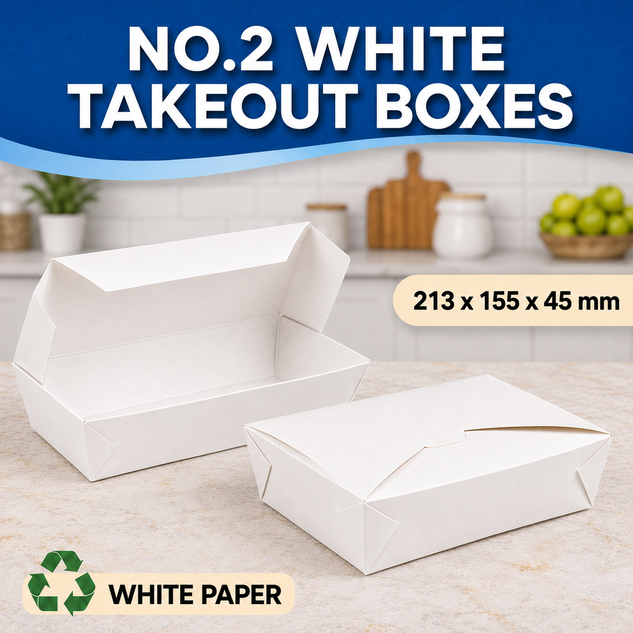 The Ultimate Eco-Friendly White Takeaway Box| Sturdy & Leak-Proof