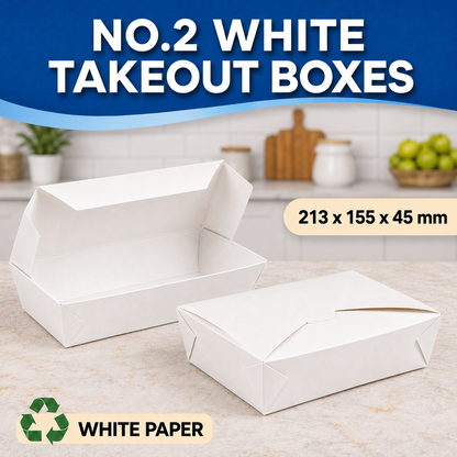 The Ultimate Eco-Friendly White Takeaway Box| Sturdy & Leak-Proof
