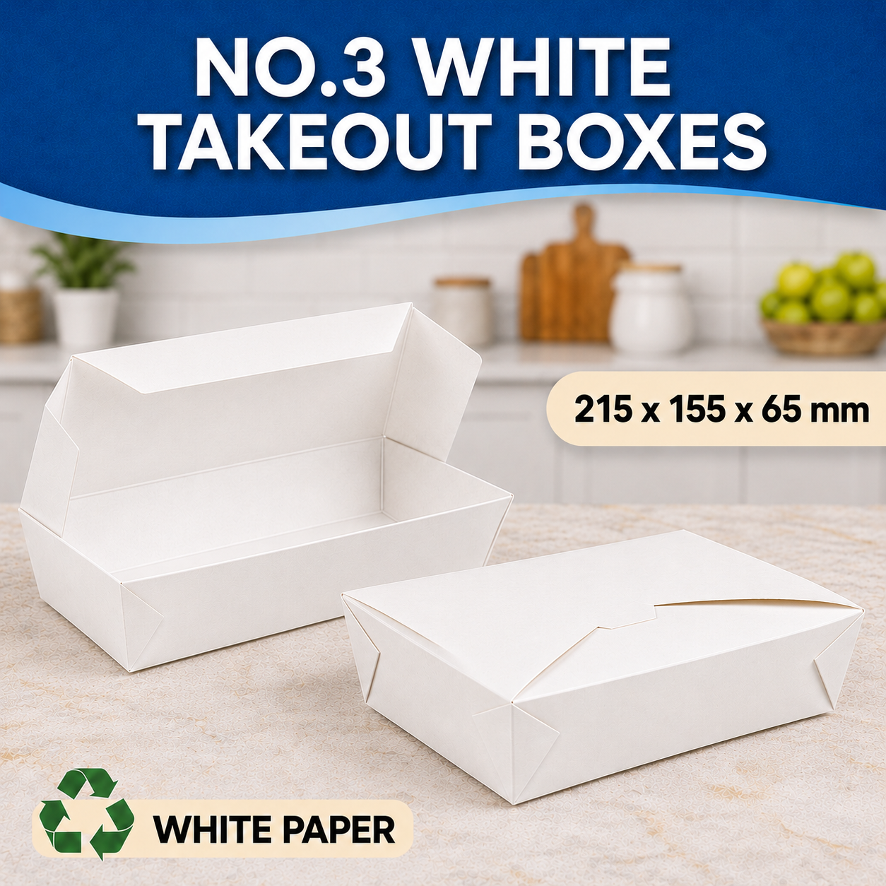 The Ultimate Eco-Friendly White Takeaway Box| Sturdy & Leak-Proof