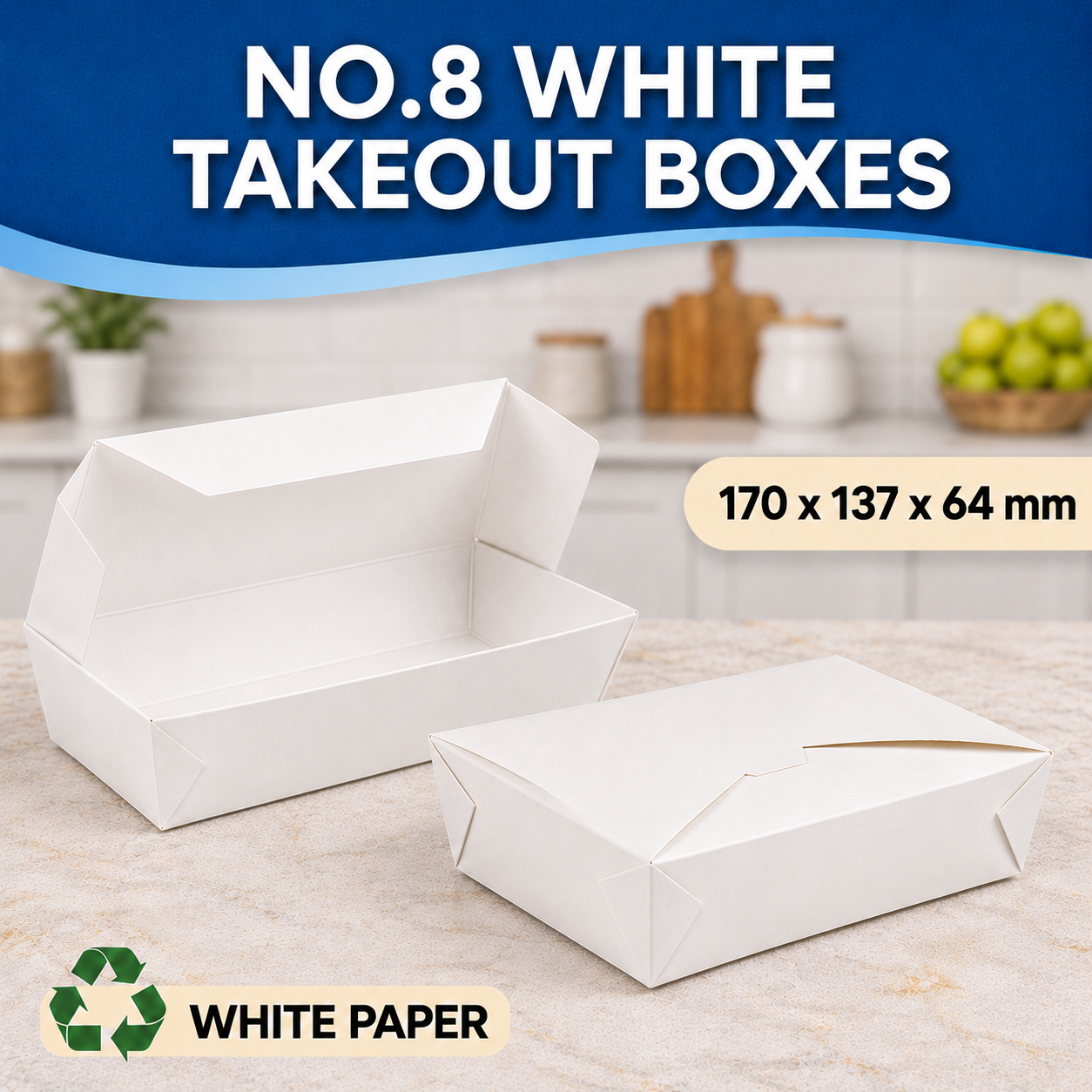 The Ultimate Eco-Friendly White Takeaway Box| Sturdy & Leak-Proof