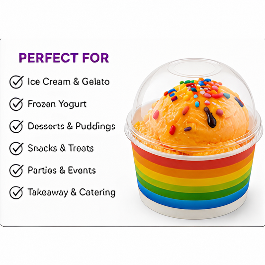 Premium 4oz Printed Ice Cream Cups | Eco-Friendly & Disposable