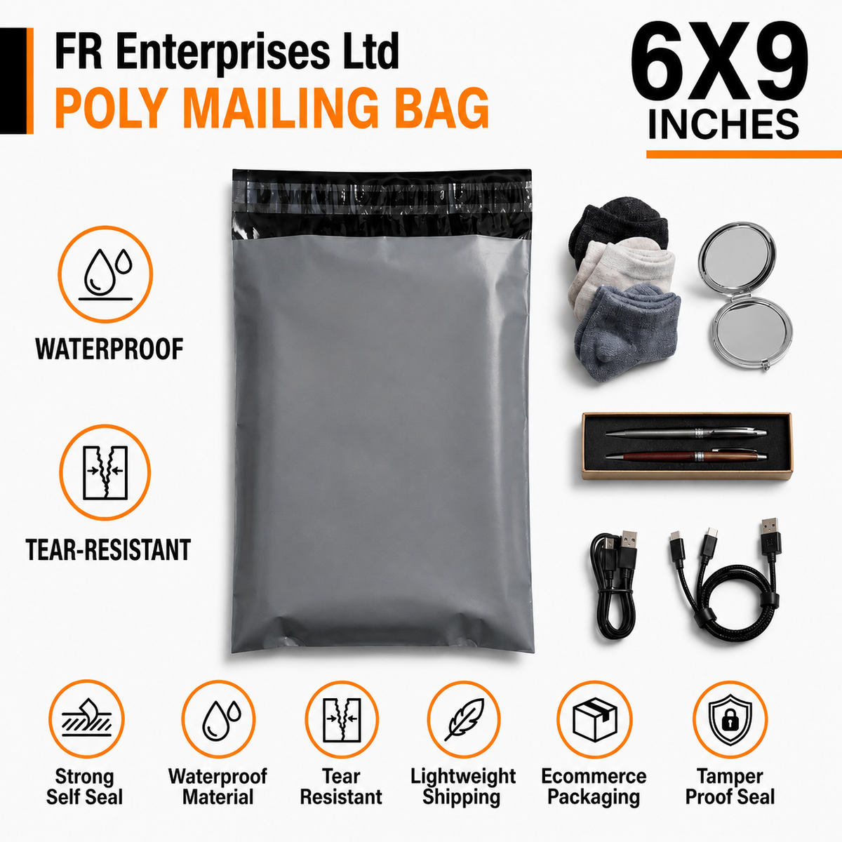 Grey Mailing Bags