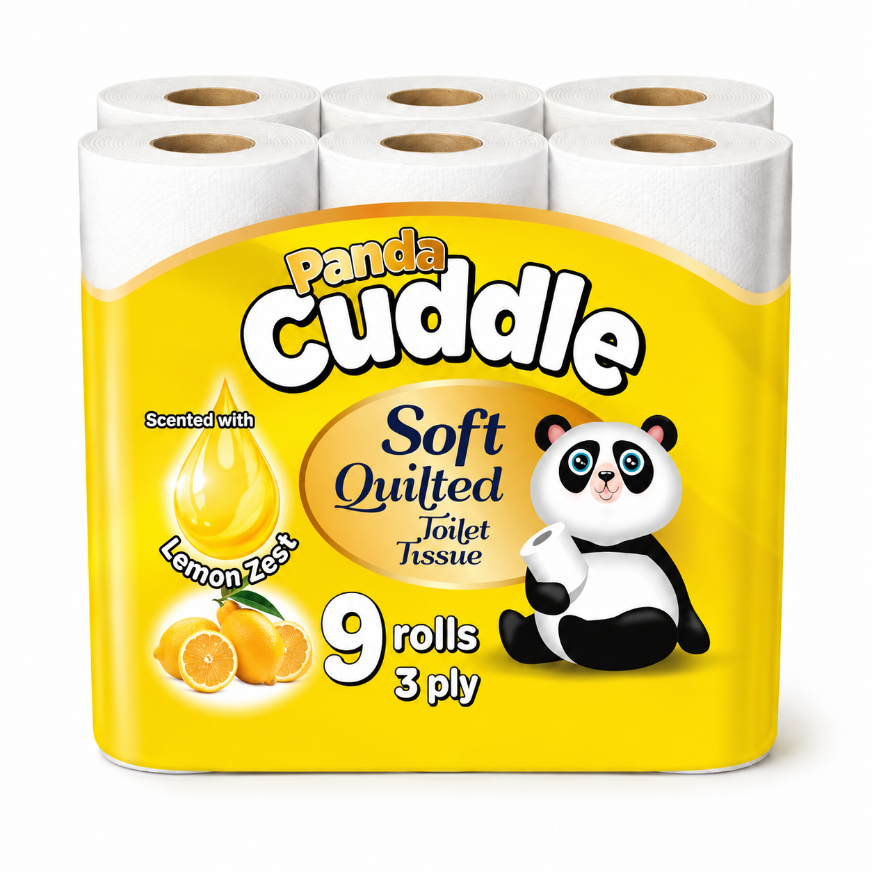 Panda Cuddle Toilet Paper Rolls- 3PLY