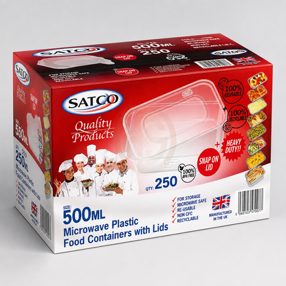 Satco Heavy Duty Microwave Container with Lids