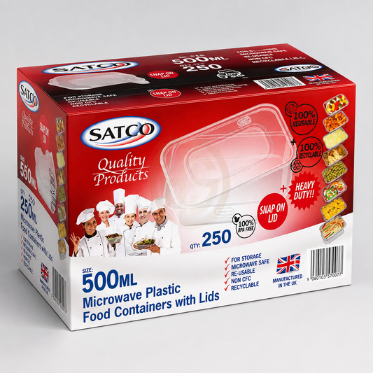 Satco Heavy Duty Microwave Container with Lids