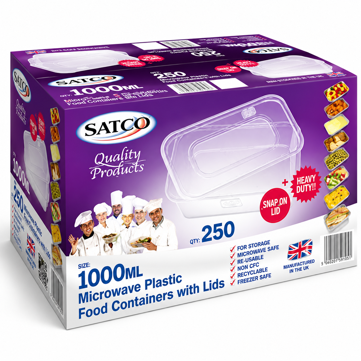 Satco Heavy Duty Microwave Container with Lids