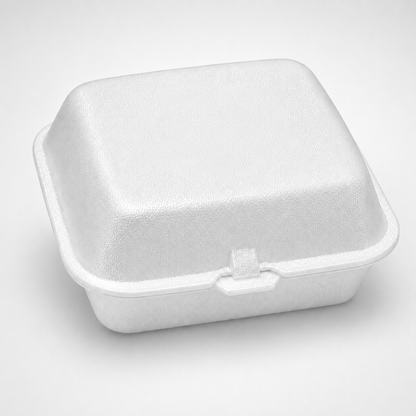 MP6 Foam Burger Box- Clamshell Takeaway Containers