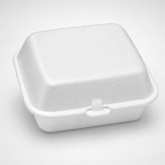 MP6 Foam Burger Box- Clamshell Takeaway Containers