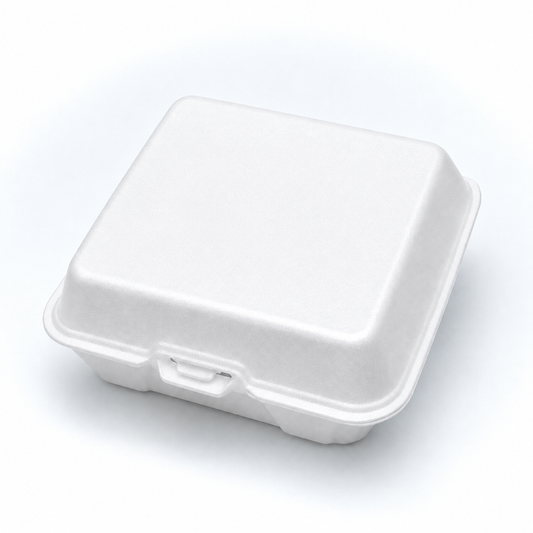 MP9 Foam Burger Box- Clamshell Takeaway Containers