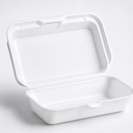 MP10 Foam Burger Box- Clamshell Takeaway Containers