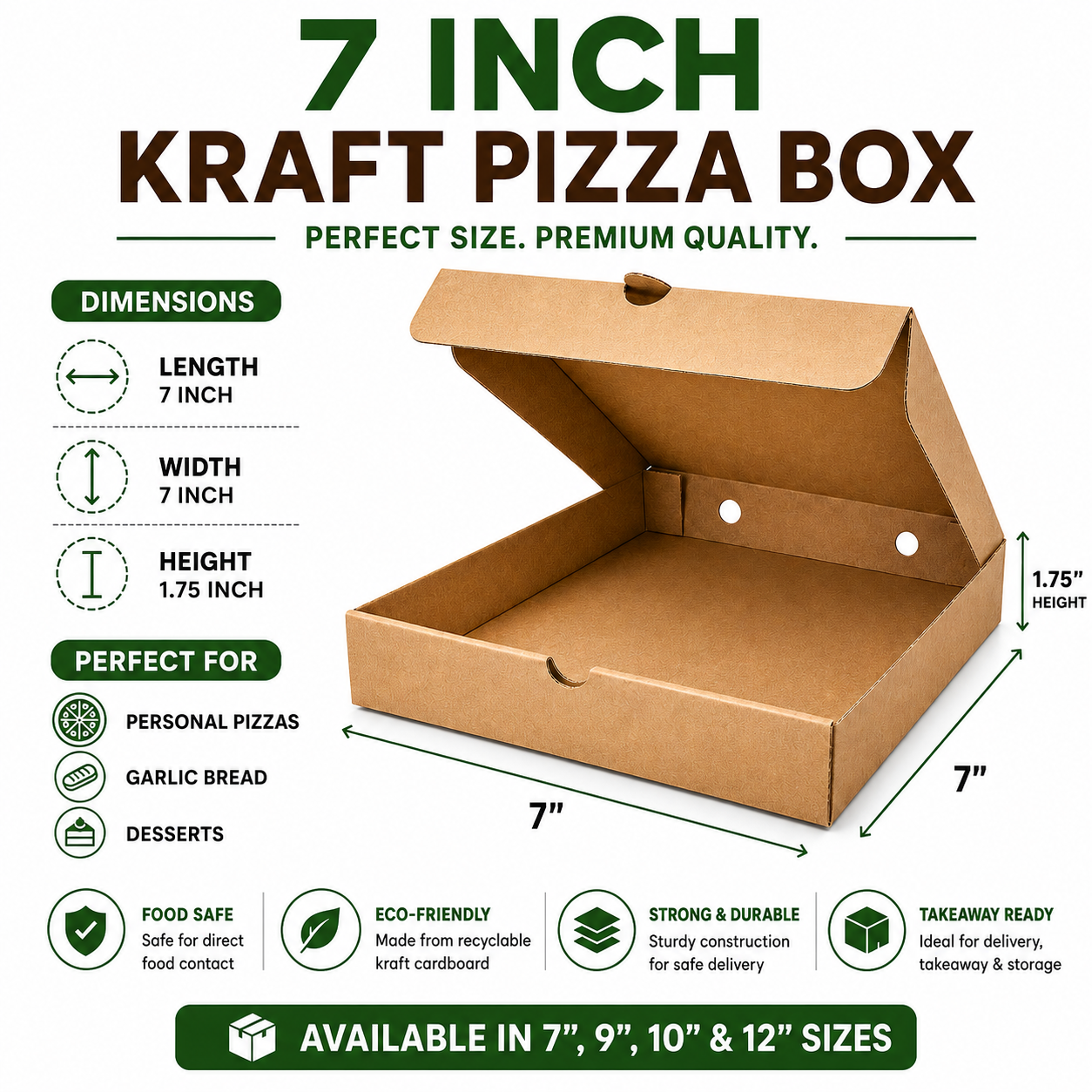Lightweight Plain Pizza Food Boxes