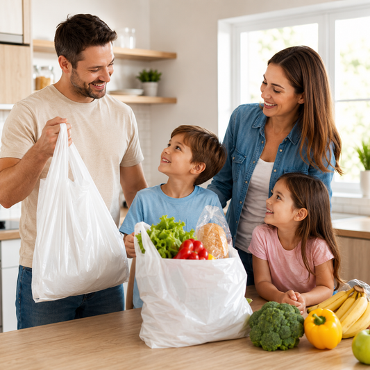 White Extra Large Jumbo Plastic Carrier Bags- 16x25x29''