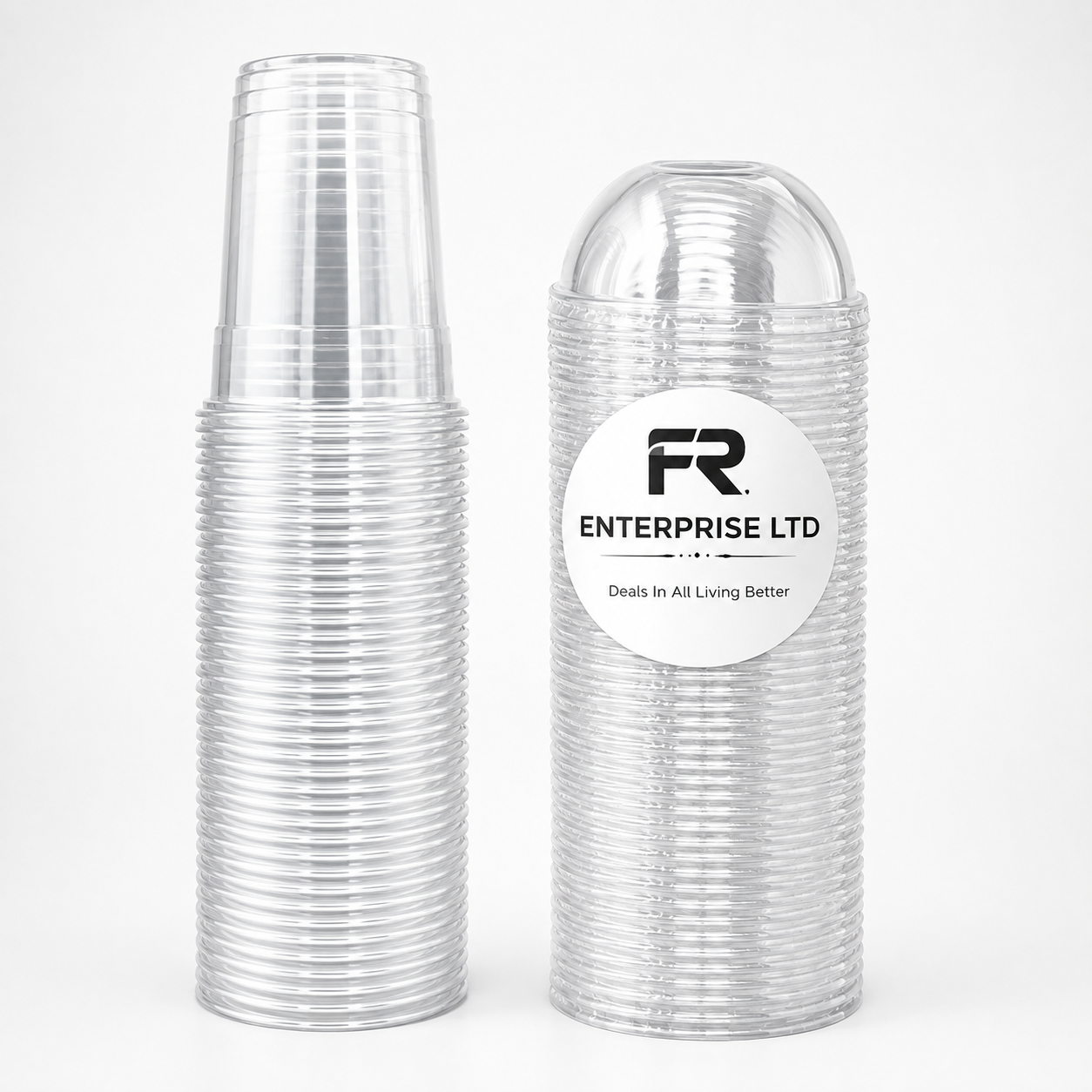 10oz Reusable Clear Plastic Smoothie Cups with Lids