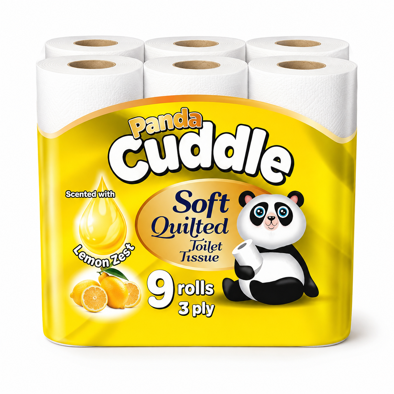Panda Cuddle Toilet Paper Rolls- 3PLY