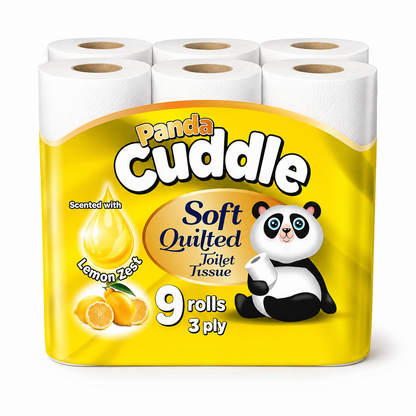 Panda Cuddle Toilet Paper Rolls- 3PLY