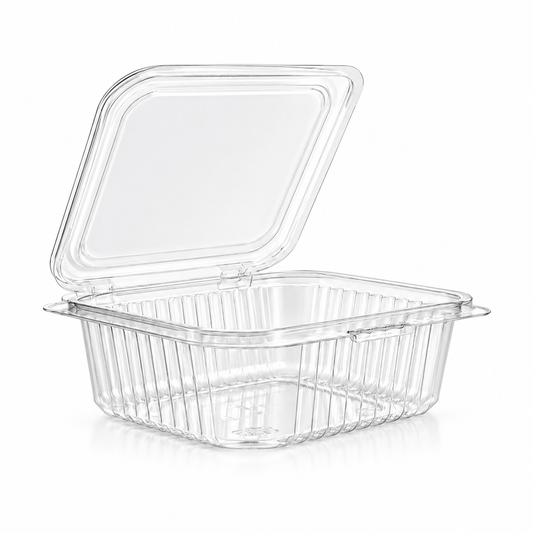 Clear Pet Hinged Plastic Salad Container