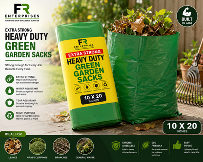 Extra Heavy Duty Green Garden Sacks- 10X20