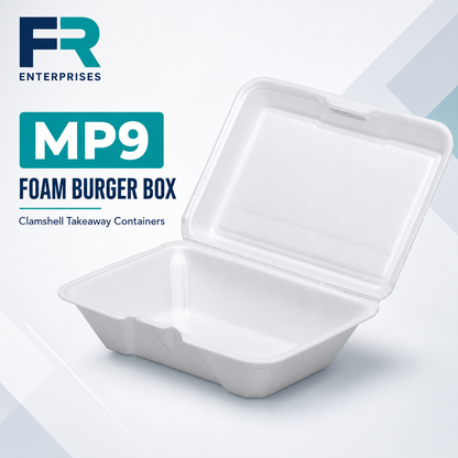 MP9 Foam Burger Box- Clamshell Takeaway Containers