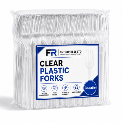 Reusable Clear Plastic Forks | Disposable Cutlery