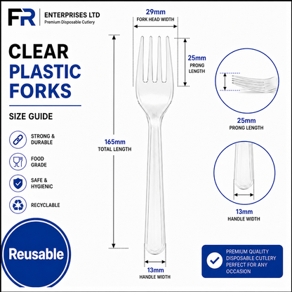 Reusable Clear Plastic Forks | Disposable Cutlery