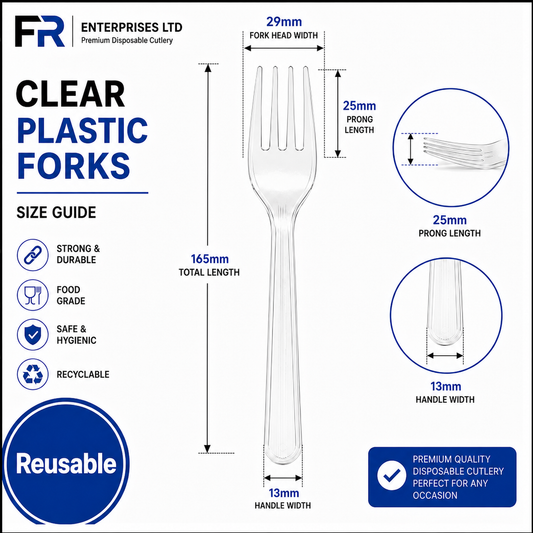 Reusable Clear Plastic Forks | Disposable Cutlery