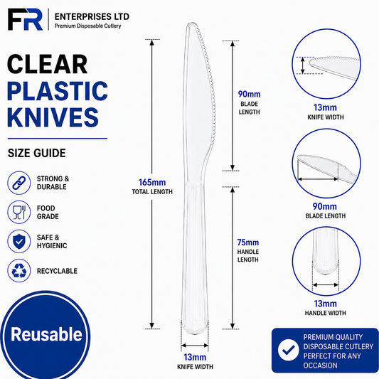 Reusable Clear Plastic Knife | Disposable Cutlery