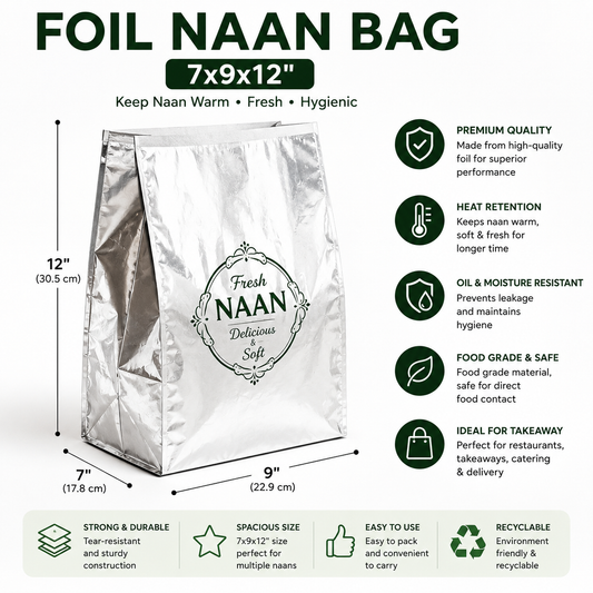 Foil Naan Bag 7x9x12"