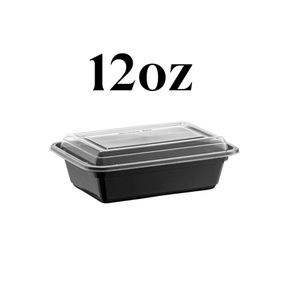 Heavy Duty Rectangular Black Base Container with Lids